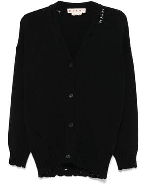 Marni Cardigan Con Scollo A V - Nero