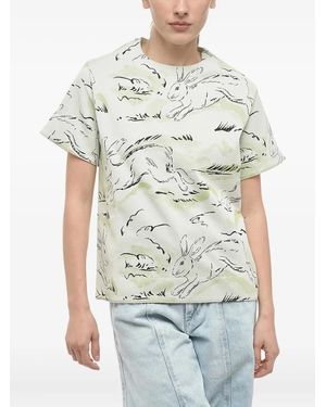 Jil Sander Rabbit-Print T-Shirt - White