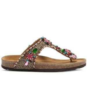 Maliparmi Glamour Infrabijoux Bead-Embellished Sandals - Brown
