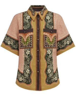 ALÉMAIS Darcey Paisley-Print Shirt - Natural