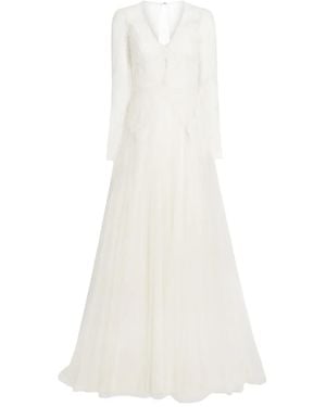 Jenny Packham Lace Long-Sleeve Bridal Dress - White