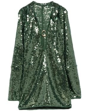 Oséree Marilyn Sequin-Embellished Mini Dress - Green