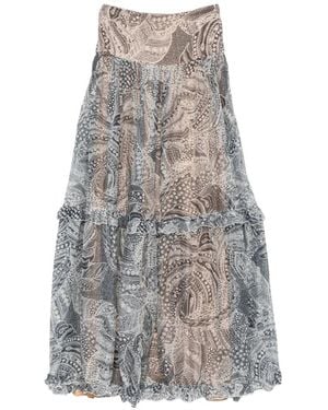 Raquel Diniz Cecilia Paisley-Print Tiered Skirt - White