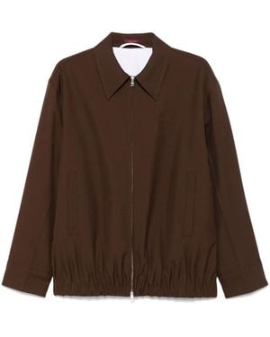 Gucci Wool Jacket With Pointed Collar - Brown