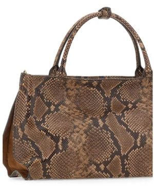 Gianni Chiarini Bolso Shopper Amal Con Estampado De Piel De Serpiente - Marrón