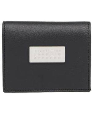 MM6 by Maison Margiela Logo-plaque Leather Wallet - Black