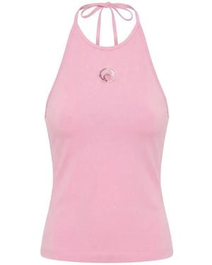Marine Serre Logo Halter Top - Pink