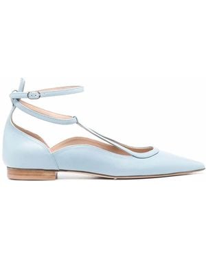SCAROSSO Gae Pointed Ballerina Shoes - White