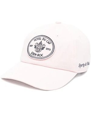 Sporty & Rich Patch Baseball Cap Hat - White
