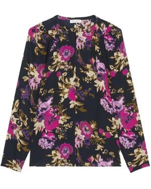 Marc O' Polo Blouse Met Bloemenprint - Zwart