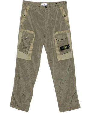 Stone Island Logo-Patch Cargo Trousers - Green