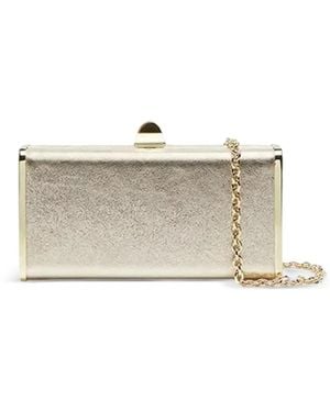 Coccinelle Liv Metallic-Finish Box Shoulder Bag - Natural