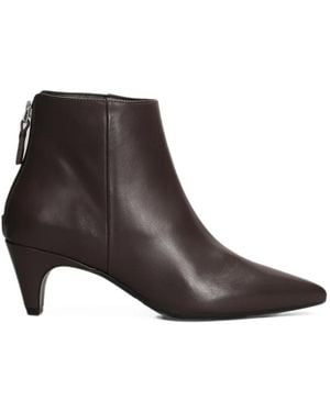 Evaluna Point-Toe Zip-Fastening Ankle Boots - Brown