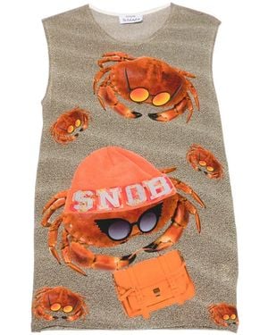 The Artistylist Crab-Print Glitter-Finish Top - Orange