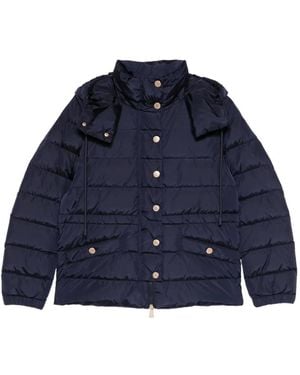 Weekend by Maxmara Sax Hooded Button Down Jacket - Blue