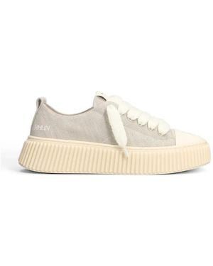 Rhun Ridged-Sole Lace-Up Sneakers - Natural