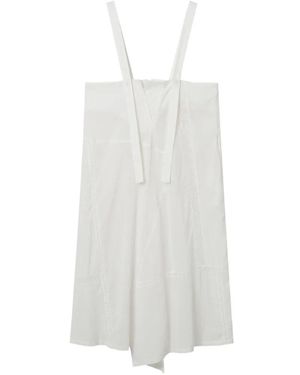 Y's Yohji Yamamoto Lace-Trim Pinafore Midi Dress - White