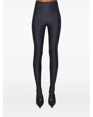 Mugler Leggings Con Inserti - Blu