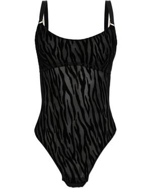 Heist The Nieve Flocked Mesh Bodysuit - Black