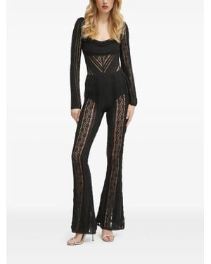 Charo Ruiz Lace-Panelled Jumpsuit - Black