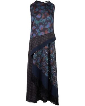 3.1 Phillip Lim Desert Flower Fringed Maxi Dress - Blue