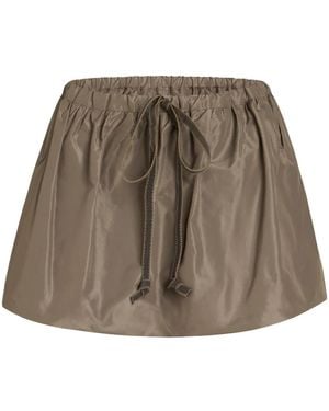 Patou Puffy Faille Mini Skirt - Brown