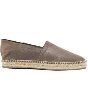 Castañer Grainy-Leather Espadrilles - Grey