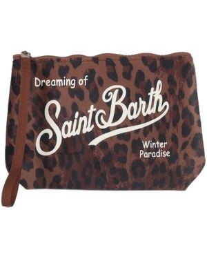 MC2 Saint Barth 'Aline' Clutch Mit Leopardenprint - Braun