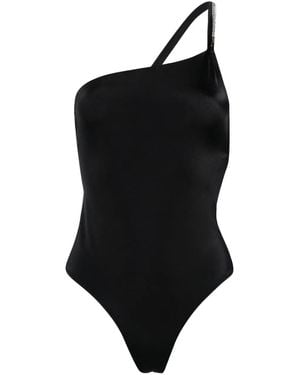 Gcds One-Shoulder Swimsuit - Black