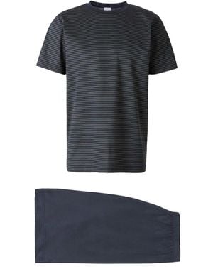 Zimmerli of Switzerland Striped Pyjamas - ブラック