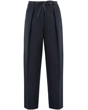 Yves Salomon Belted Trousers - Blue