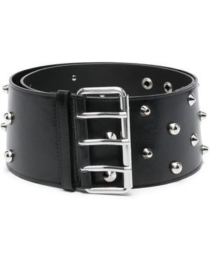 Blumarine スタッズトリム レザーベルト - ブラック