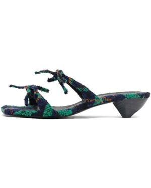 Bimba Y Lola 35Mm Bow-Tie Plaid Sandals - Blue