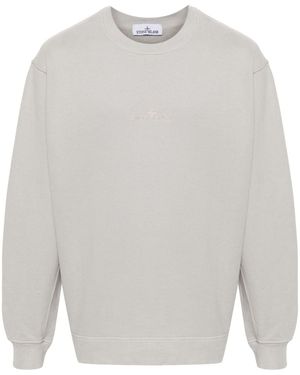 Stone Island Geborstelde Sweater Van Biologisch Katoen - Wit