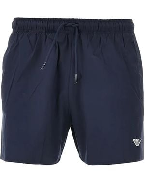 Emporio Armani Eagle Patch Swim Shorts - Blue