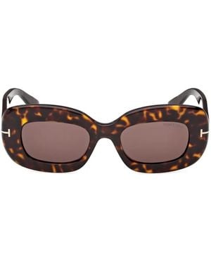 Tom Ford T-detail Geometric Sunglasses - Brown