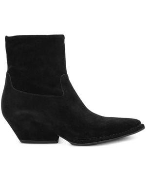 Roberto Del Carlo Suede Pointed-Toe Ankle Boots - Black