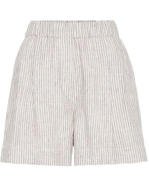 Brunello Cucinelli Gestreepte Shorts - Wit