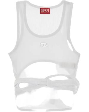 DIESEL Cut-Out Tie Tank Top - White