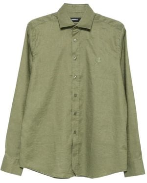 KARL LAGERFELD Logo-Embroidered Shirt - Green