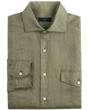 Fay Camisa Con Bolsillo De Solapa - Verde