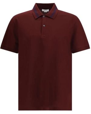 McQueen Geripptes Poloshirt - Rot