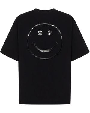 Moschino Camiseta Con Cortes A Láser De X Smiley - Negro