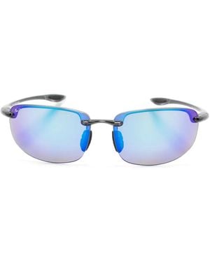 Maui Jim Ho'Okipa Mirrored Lenses Oval-Frame Sunglasses - Blue