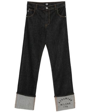 Gcds Cuffed-Hem Jeans - Black