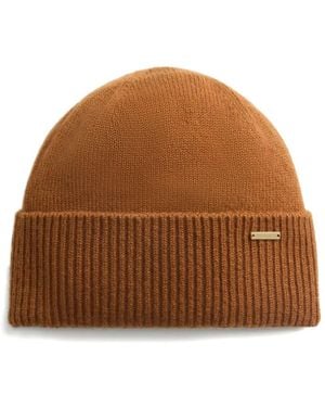Woolrich Ribbed Cashmere Beanie - Brown