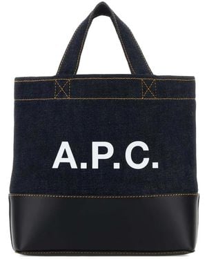 A.P.C. Mini Axel denim tote bag - Negro