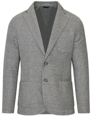 Patrick Assaraf Single-Breasted Patch-Pocket Blazer - Grey