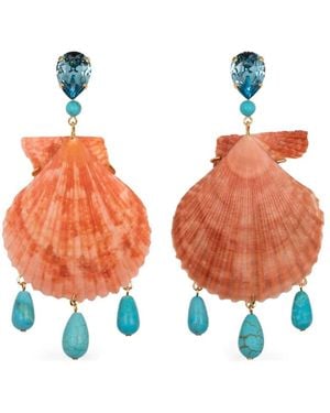 Jennifer Behr Cyrus Shell-Drop Earrings - Metallic