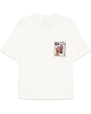 CHE Camiseta con sello Santiago bordado - Blanco